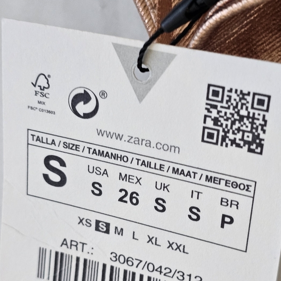 NWT ZARA strapless metallic top - Picture 11 of 11
